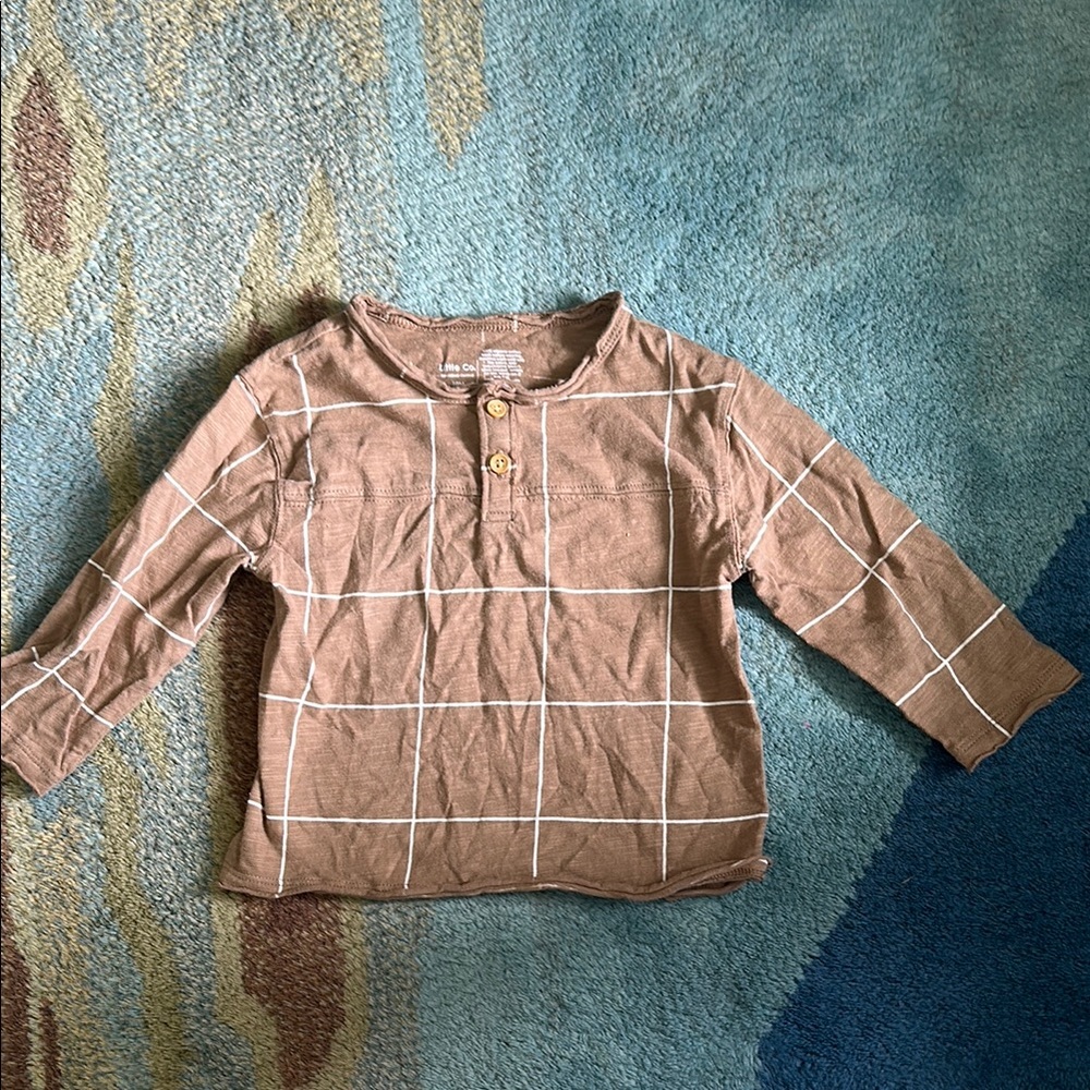 LC Lauren Conrad Kids Long Sleeve in Brown Check